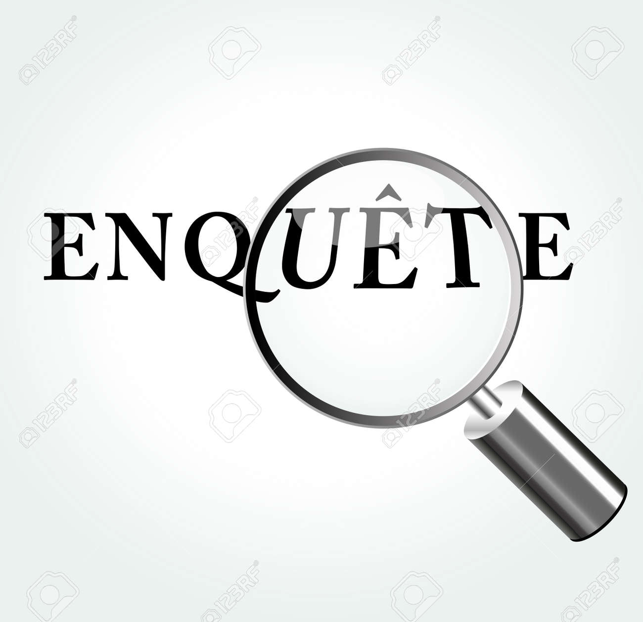 30076743 french translation for survey concept illustration with magnifying