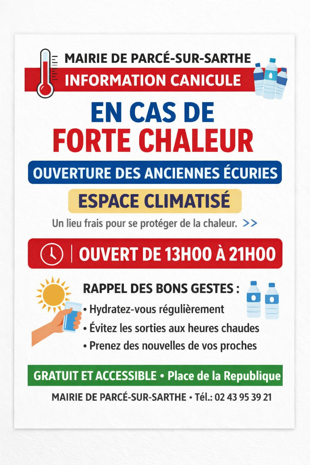 AFFICHE CANICULE ANCIENNE ECURIES