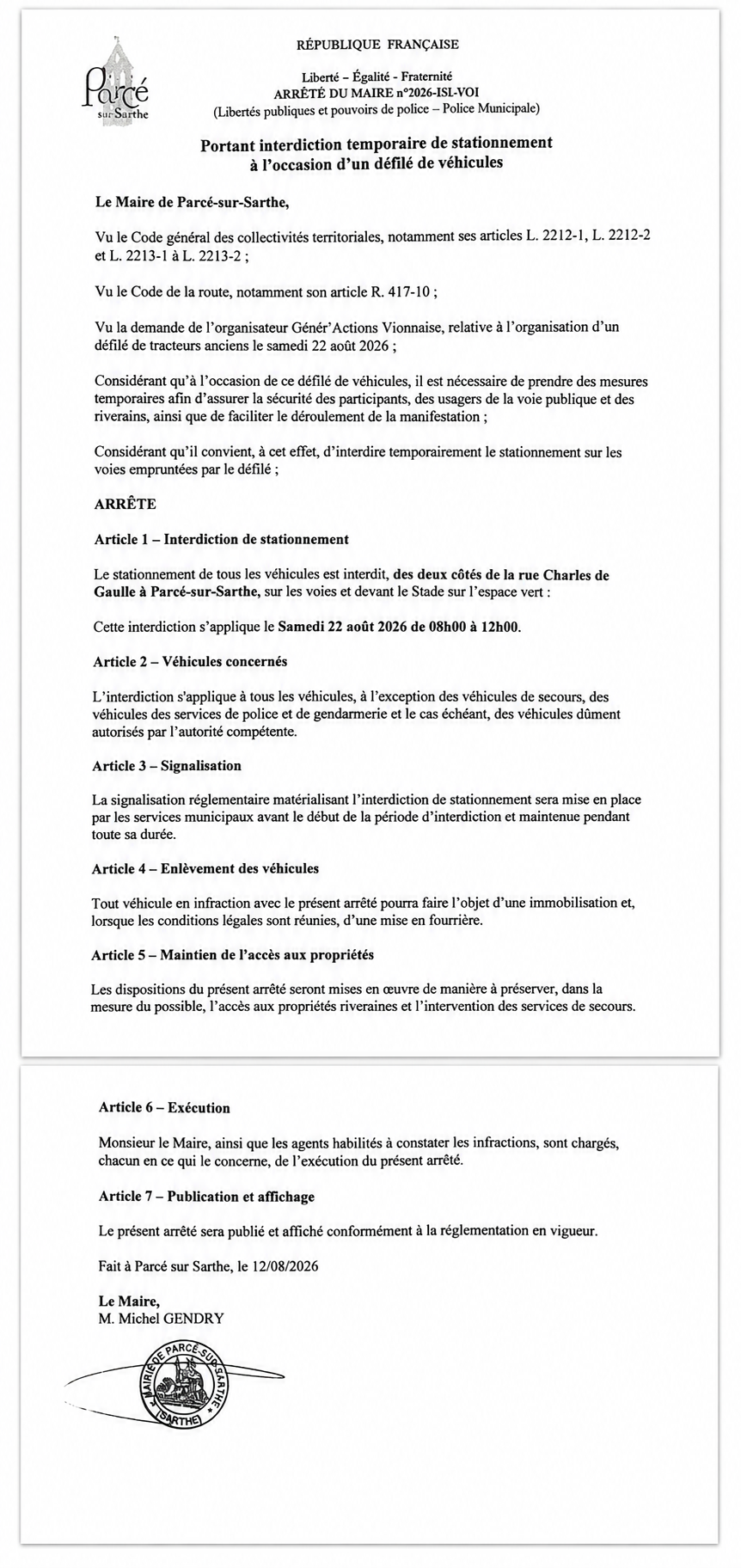 ARRETE