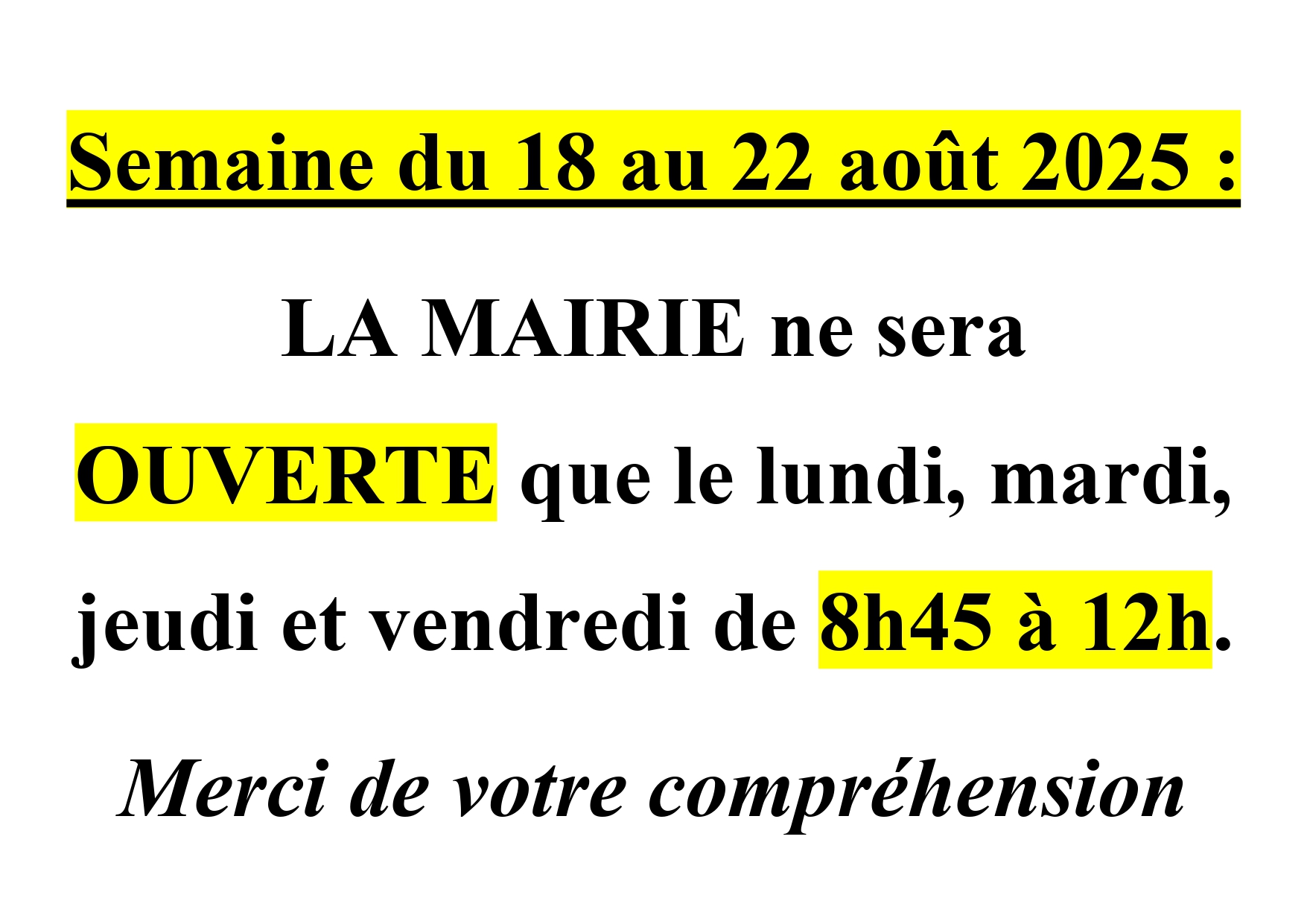 HORAIRES ÉTÉ MAIRIE page 0001
